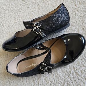 🌈YOUTH SIZE 2 American Eagle Outfitters Kids Black Glitter Mary Jane Shoes